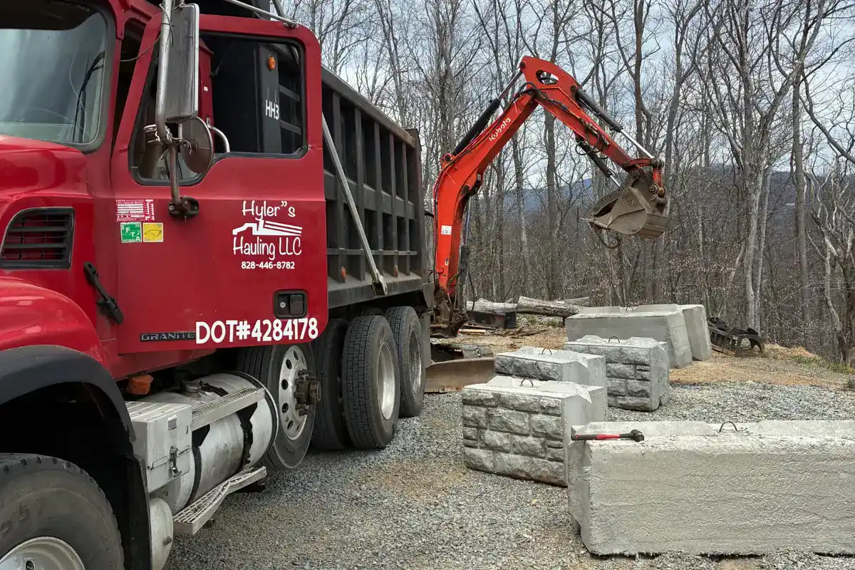 Retaining-wall block delivered for installation